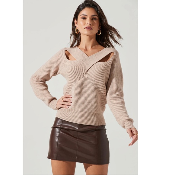 ASTR Viana Sweater in Oatmeal New With Tags Size Large - Picture 5 of 6